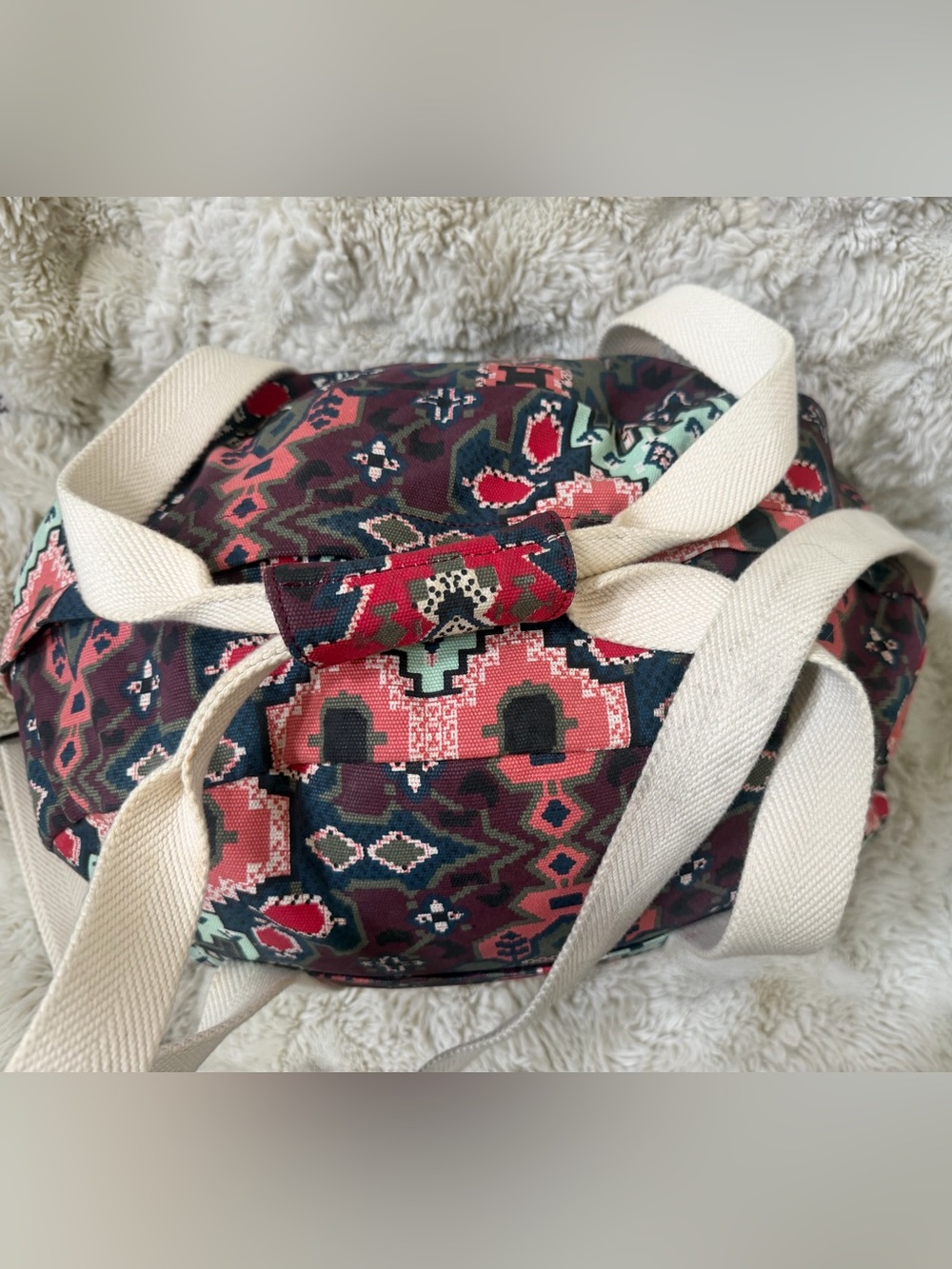 👜 Kate Spade New York Southwestern Aztec Print Weekender Duffel Travel Bag - Picture 3 of 7